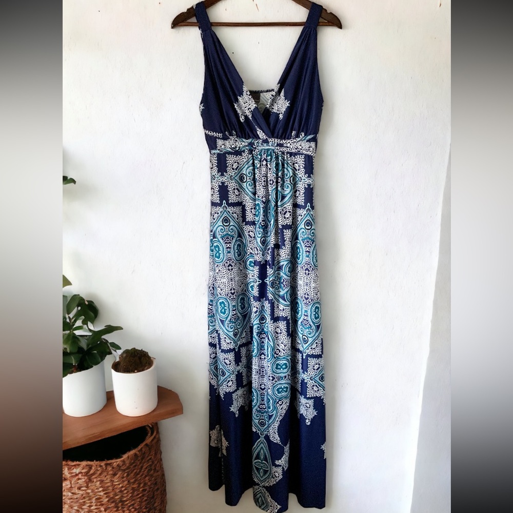 Covington Sleeveless Boho Print Maxi Dress Size Medium - Picture 5 of 13